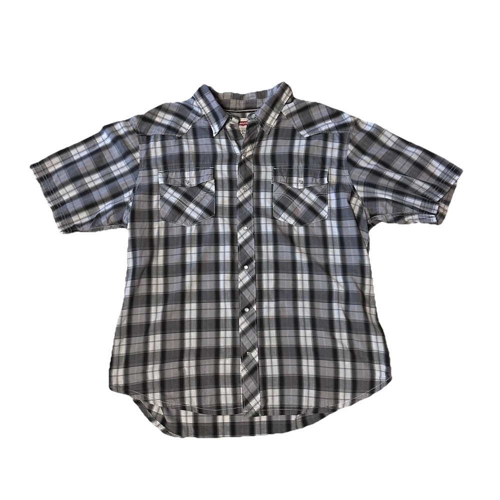 Levi's Mens Shirt Pearl Snap Button Up Short Sleeve